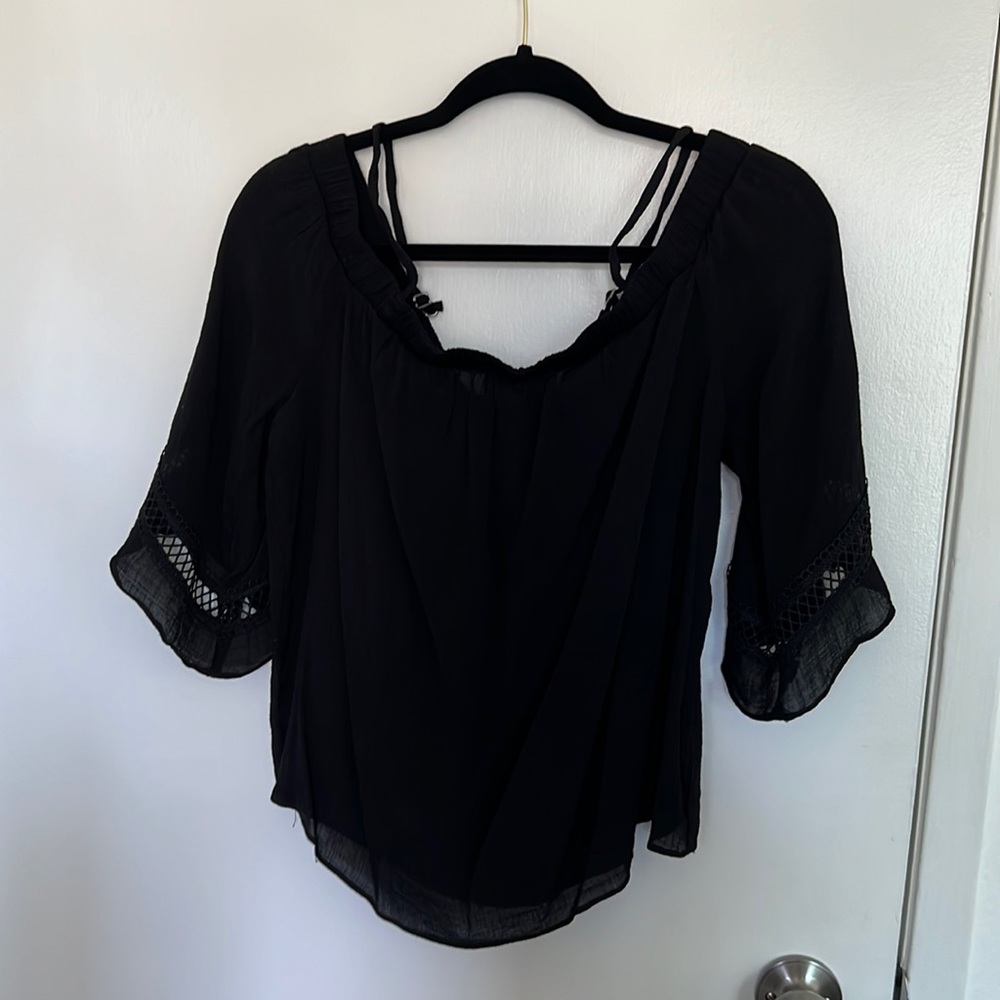 Black off shoulder blouse